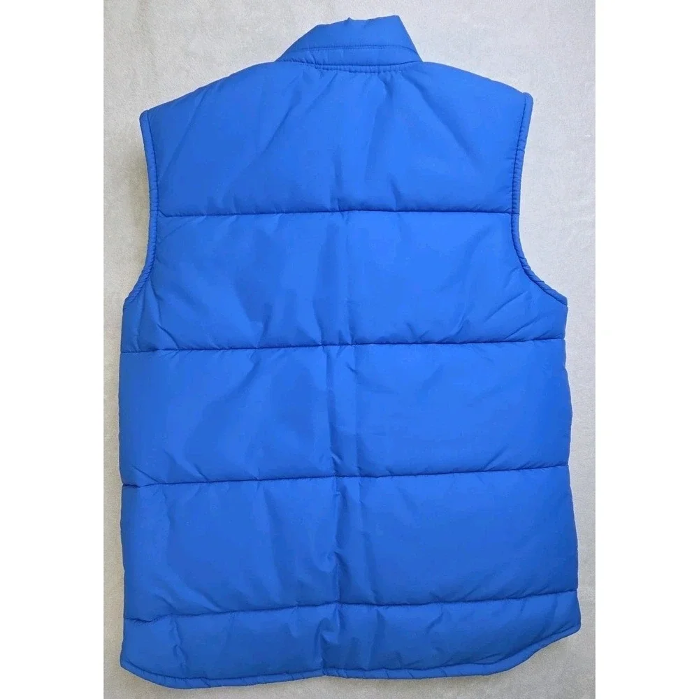 Vintage '70s '80s Natural Light Beer Puffer Vest Size Small Blue USA‎ A & Eagle